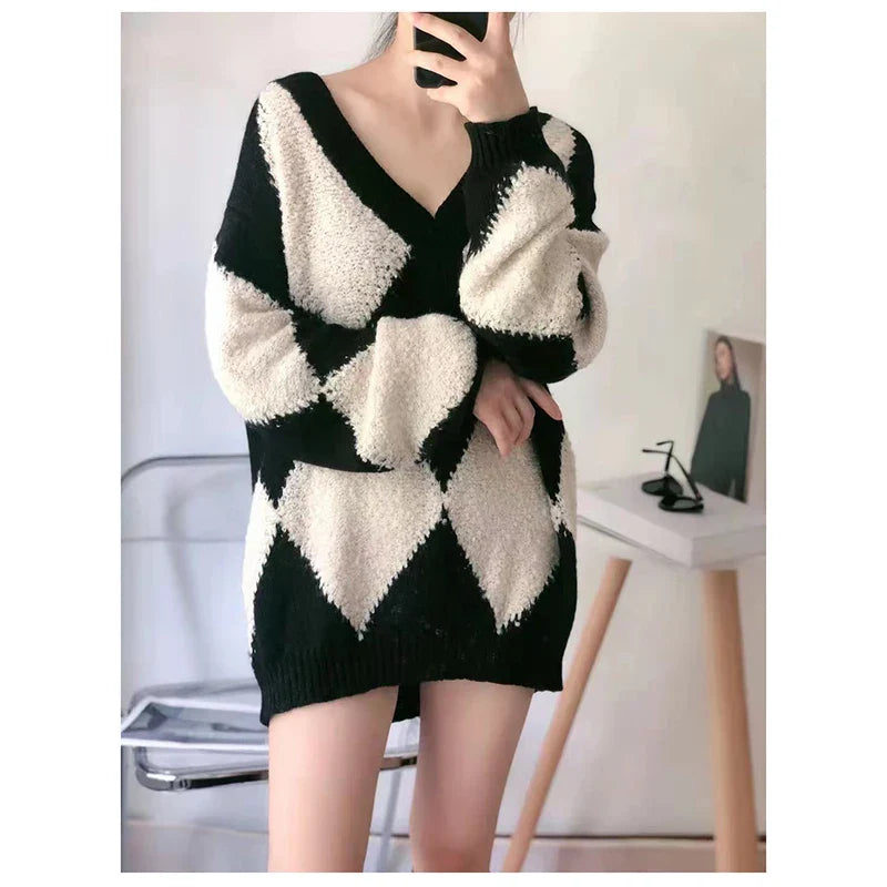 Plaid Loose Wool Sweater