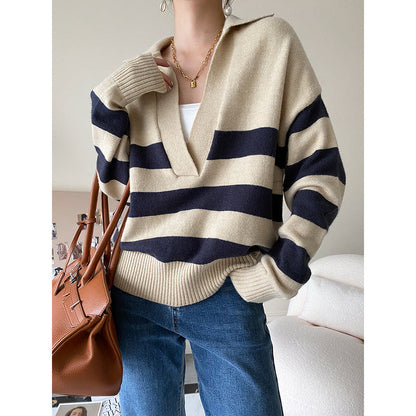 Casual Polo Loose Pullover