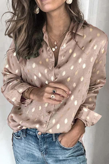 Loose Long Sleeve Lapel Top